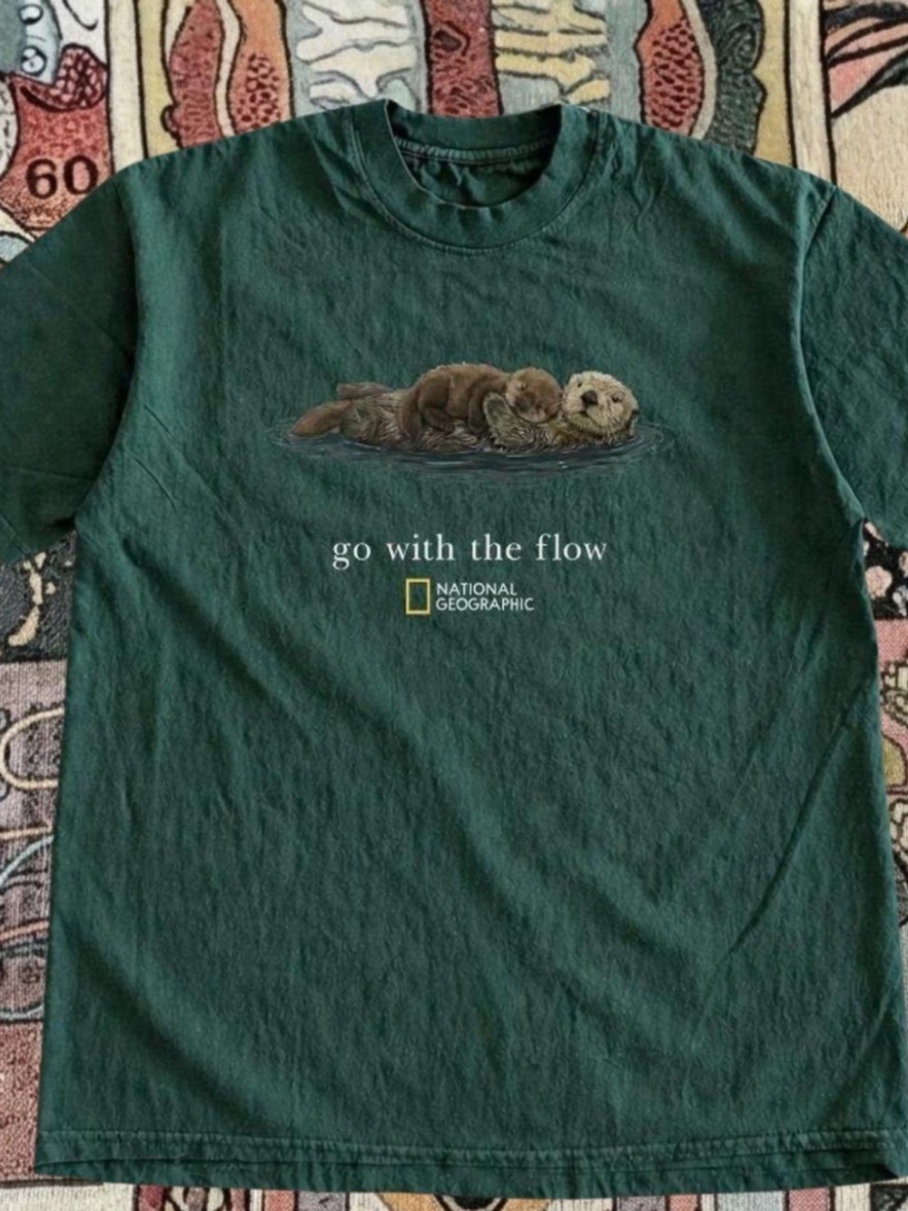 Gildan Forest Green T-Shirt with Otter Graphic